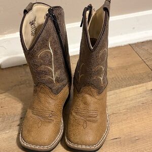 Old West Two-Tone Brown Cowboy Boots